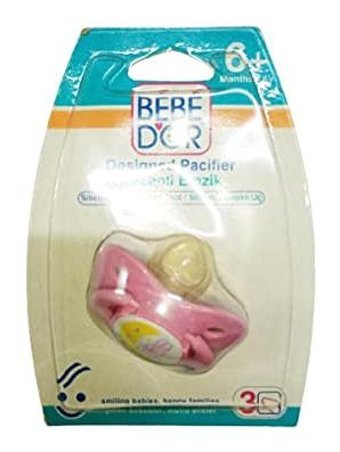 Bebedor 6 Ay+ Kiraz Uçlu Damaklı Silikon Emzik Pembe