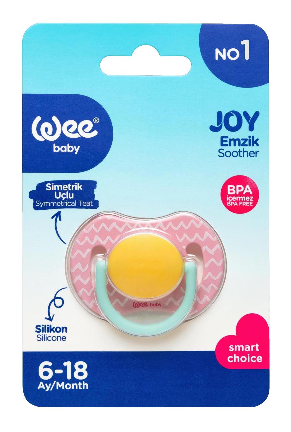 Wee Baby 0-6 Ay Delikli Ortodontik Yenidoğan Damaklı Silikon Emzik Çok Renkli