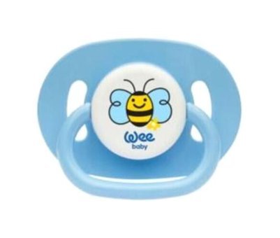 Wee Baby 0-6 Ay Yenidoğan Kiraz Uçlu Damaklı Silikon Emzik Mavi
