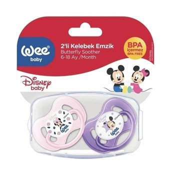 Wee Baby Wee-182 6-18 Ay Ortodontik Kiraz Uçlu Silikon Emzik Pembe Mor