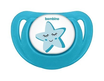 Bambino 18 Ay+ Ortodontik Kiraz Uçlu Damaklı Silikon Emzik Mavi