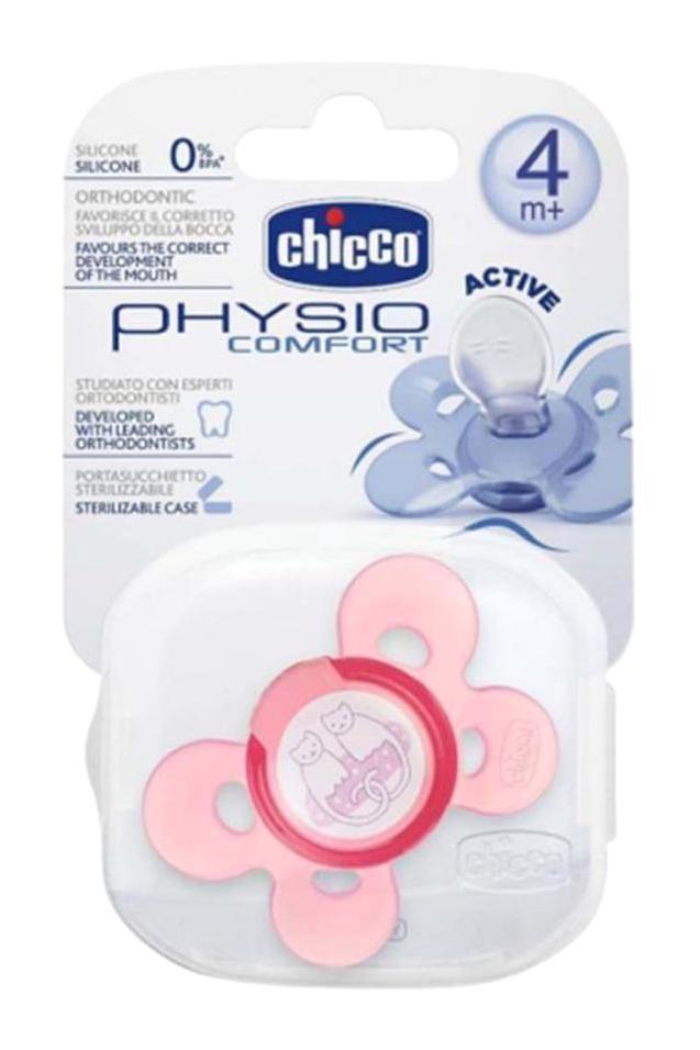 Chicco Physio Comfort 4 Ay+ Ortodontik Silikon Emzik Pembe