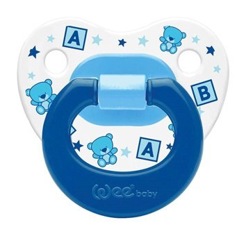 Wee Baby Akide 834 6-18 Ay Ortodontik Kiraz Uçlu Damaklı Silikon Emzik Mavi