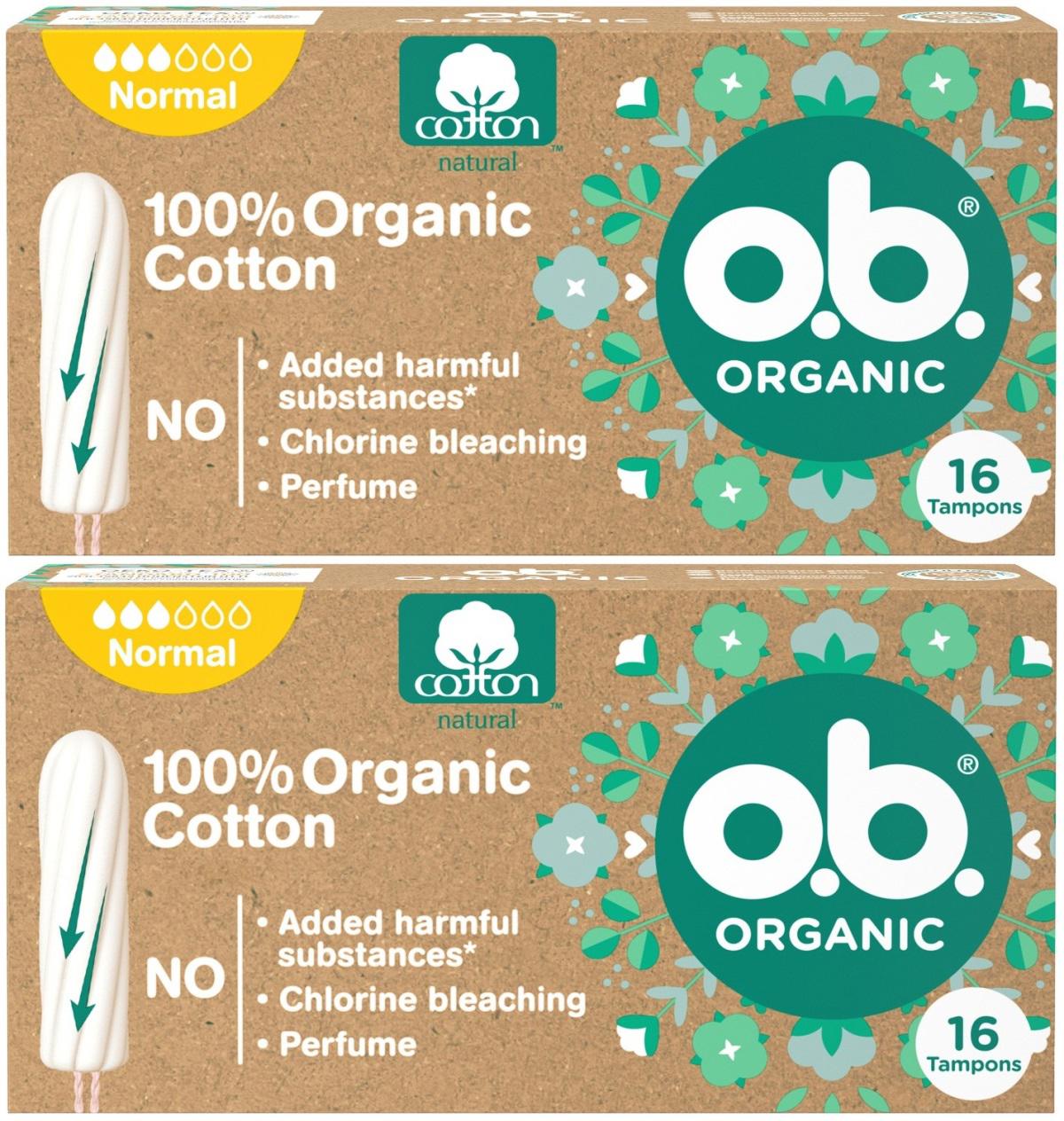 O.B. Organic Cotton Normal Tampon 2x16'lı