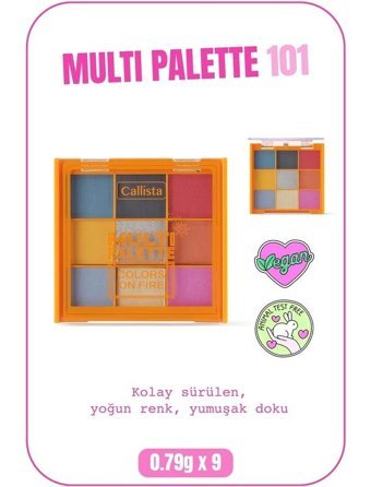 Callista Beauty 101 Colors On Fire Toz Mat Sedefli Far Paleti