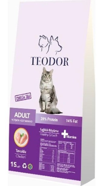 Teodor Tavuklu Yetişkin Kuru Kedi Maması 15 kg