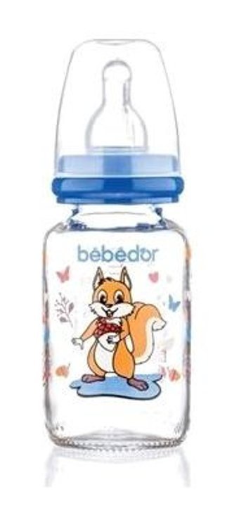 Bebedor Silikon Yenidoğan 0+ Ay Desenli Lacivert Biberon 125 ml