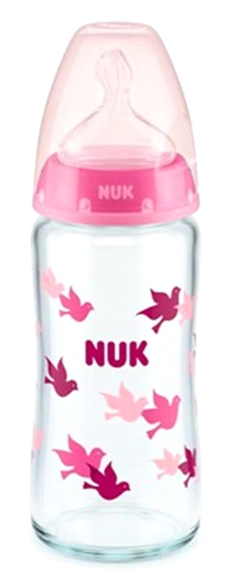 Nuk Silikon Antikolik Yenidoğan 0-6 Ay Desenli Pembe Biberon 240 ml
