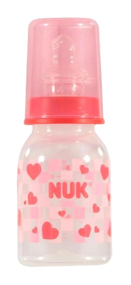 Nuk Silikon Yenidoğan 0-6 Ay Desenli Kırmızı Biberon 110 ml
