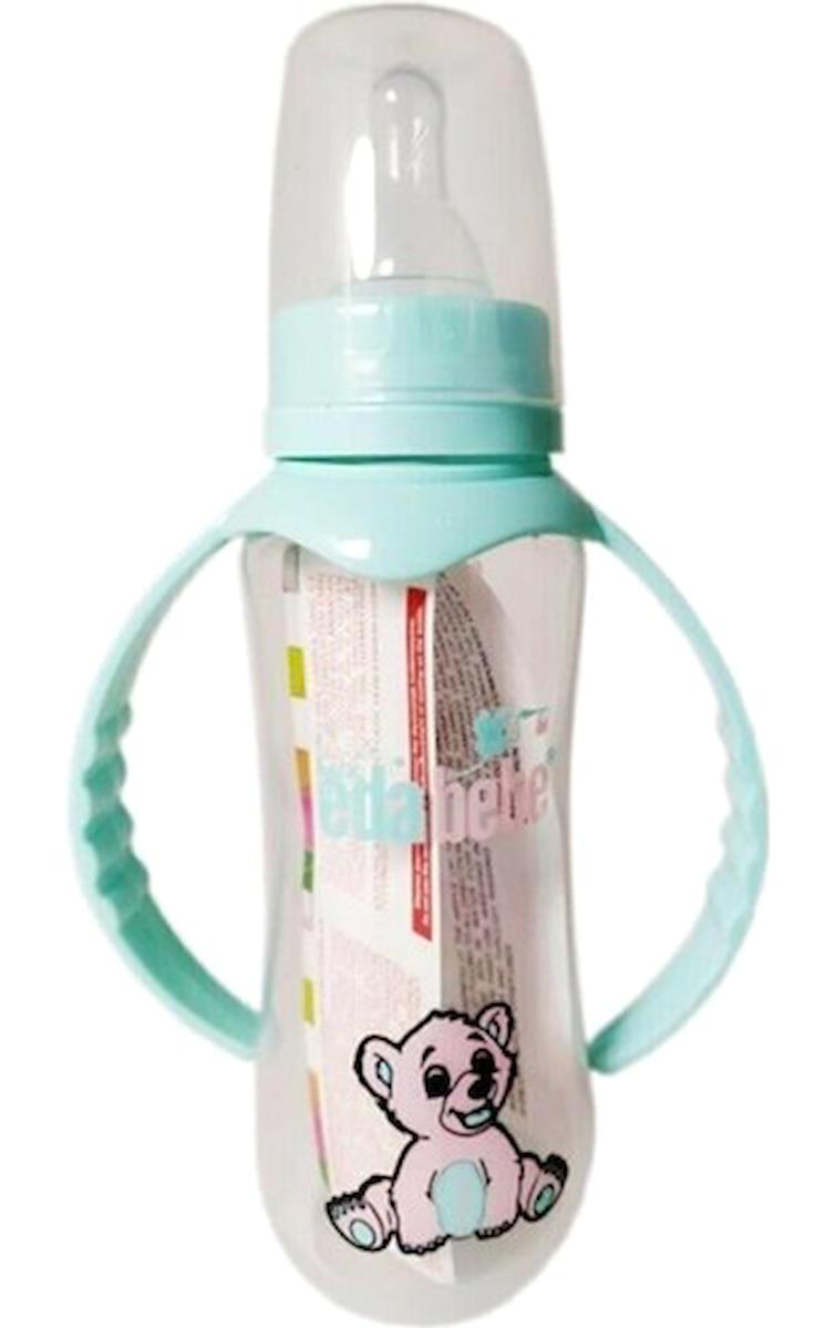 Eda Silikon Yenidoğan Kulplu 0+ Ay Desenli Çok Renkli Biberon 250 ml
