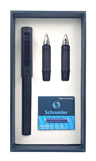 Schneider Hediye Seti Base Metalik Siyah Dolma Kalem