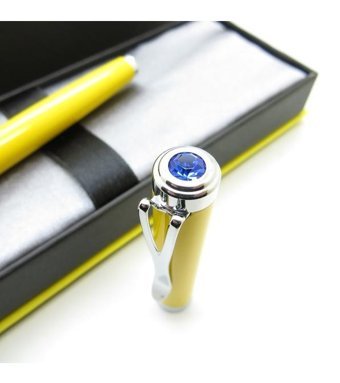 Jinhao Mavi Taşlı Tam Metal Sarı Dolma Kalem