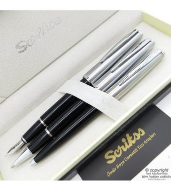 Scrikss 78 3'lü Set Siyah Dolma Kalem