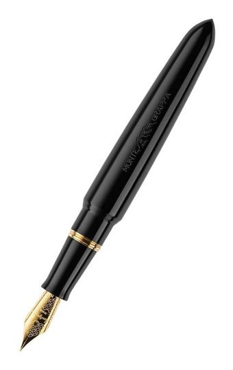 Montegrappa Venetia Siyah Çelik Uç Isven_Ac Dolma Kalem