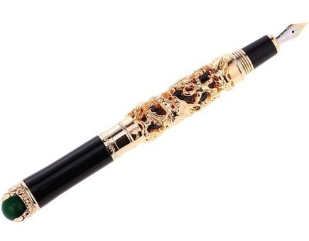Suntek Jınhao Golden Dragon Kıng Pearl Fıne 18Kgp Uç Dolma Kalem