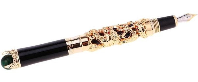 Suntek Jınhao Golden Dragon Kıng Pearl Fıne 18Kgp Uç Dolma Kalem