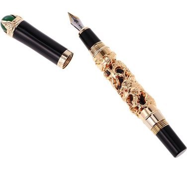 Suntek Jınhao Golden Dragon Kıng Pearl Fıne 18Kgp Uç Dolma Kalem