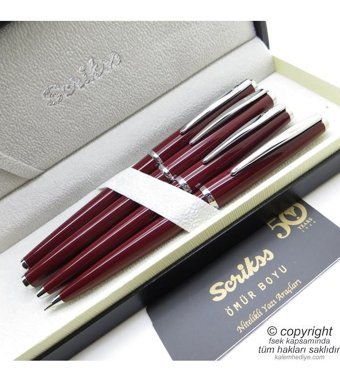 Scrikss 33 4'lü Set Bordo Dolma Kalem