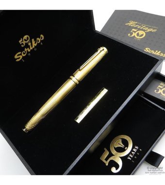Scrikss Ritage 50.Yıl Altın Kaplama Scrikss Siyah Dolma Kalem