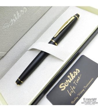 Scrikss 35 Mat Siyah Altın Scrikss Dolma Kalem