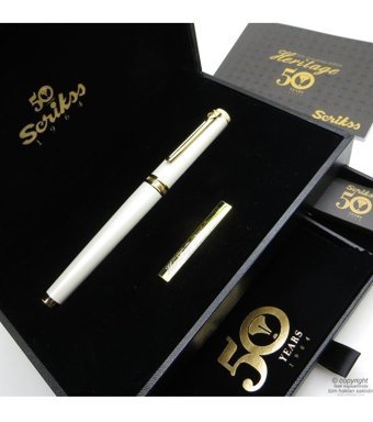 Scrikss Heritage2 50.Yıl Beyaz Altın - Scrikss Dolma Kalem