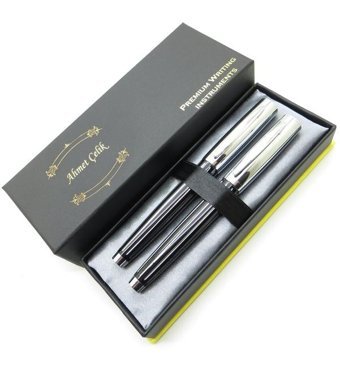 Wings Twin Deluxe Dr376 Krom Çizgili Dolma Kalem