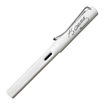 Lamy Safari Parlak Beyaz Atatürk İmzalı 19Ba-M Dolma Kalem