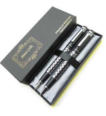 Wings Twin Deluxe Dt359 Parlak Krom Puantiyeli Dolma Kalem