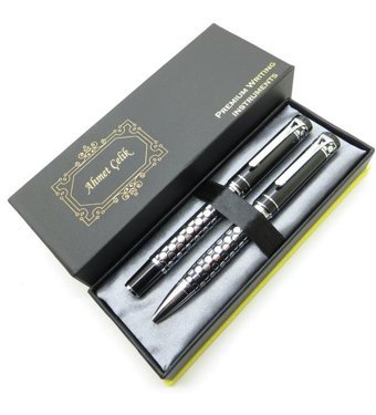 Wings Twin Deluxe Dt359 Parlak Krom Puantiyeli Dolma Kalem