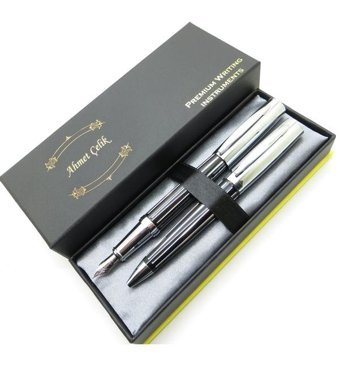 Wings Twin Deluxe Dt374 Krom Çizgili Dolma Kalem