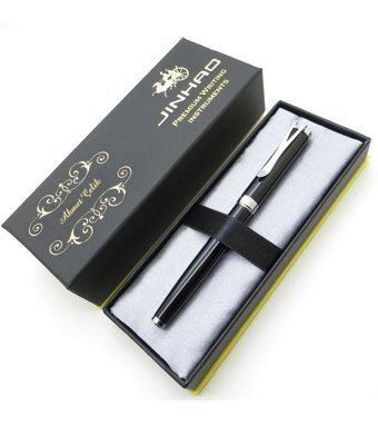 Jinhao Mavi Taşlı Tam Metal Siyah Dolma Kalem