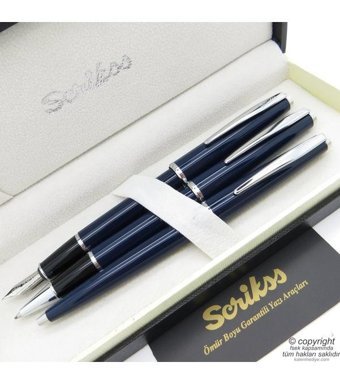 Scrikss 33 3'lü Set Lacivert Dolma Kalem