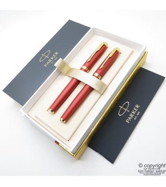 Parker Premium Saten Kırmızı Dolma Kalem