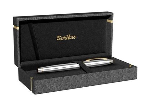 Scrikss 35 Gold Krom Kutulu Hediyelik Kal Dolma Kalem