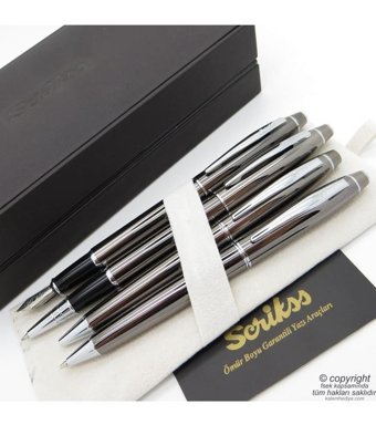 Scrikss 35 4'lü Set Titanium Deri Dolma Kalem