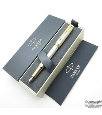 Parker Premium Saten Altın Dolma Kalem