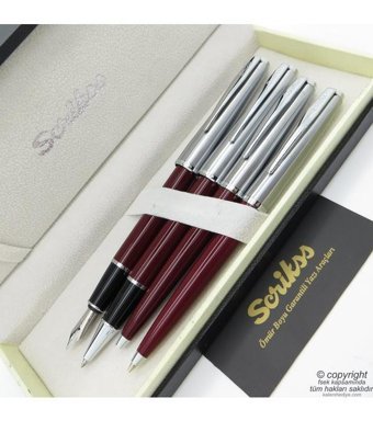 Scrikss 78 4'lü Set Bordo Dolma Kalem