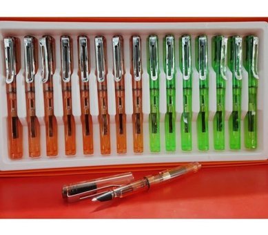 Jinhao Seti 15 Adet Şeffaf Gövde 8Kahve Dolma Kalem