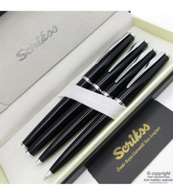Scrikss 33 4'lü Set Siyah Dolma Kalem