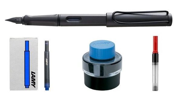 Lamy Safari Seti Mat Siyah 17Ds-M Tek Ebat Dolma Kalem
