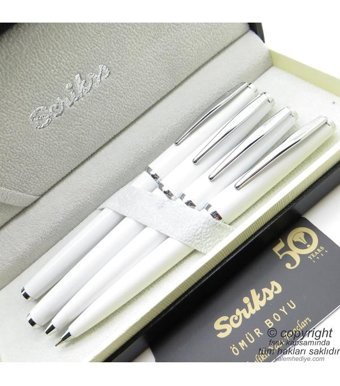 Scrikss 33 4'lü Set Beyaz Dolma Kalem