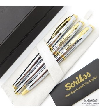 Scrikss 39 3'lü Takım Gold Krom Dolma Kalem