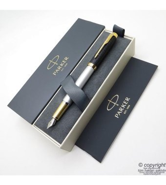 Parker Premium Mat Siyah Gri Dolma Kalem