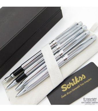 Scrikss 722W 4'lü Set Krom Dolma Kalem
