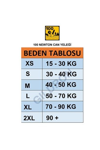 Mesica GDR-002 100 Newton Fermuarlı Sertifikalı Profesyonel Yetişkin Turuncu L Can Yeleği