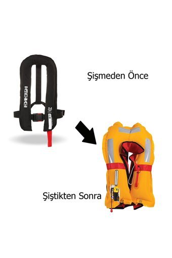 Mesica GDR 175 A 150 Newton Şişme Sertifikalı Yetişkin Siyah Can Yeleği