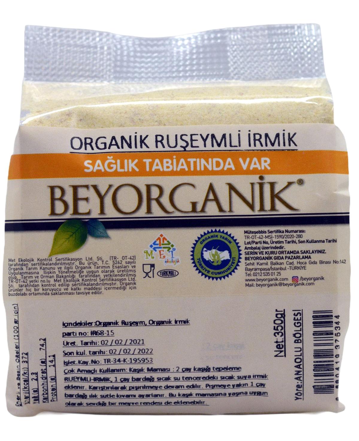 Beyorganik Ruşeymli Organik İrmik 350 gr