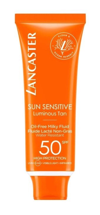 Lancaster 50 Faktör Hassas Ciltler İçin Nemlendirici Suya Dayanıklı Yüz ve Vücut Güneş Kremi 50 ml