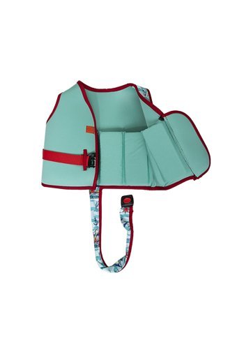 Babyjem Fermuarlı Çocuk Mavi - Kırmızı Can Yeleği