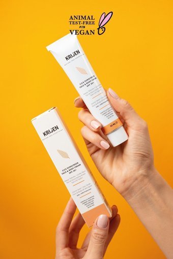 Krijen 30 Faktör Tüm Ciltler İçin Nemlendirici Suya Dayanıklı Yüz ve Vücut Güneş Kremi 50 ml